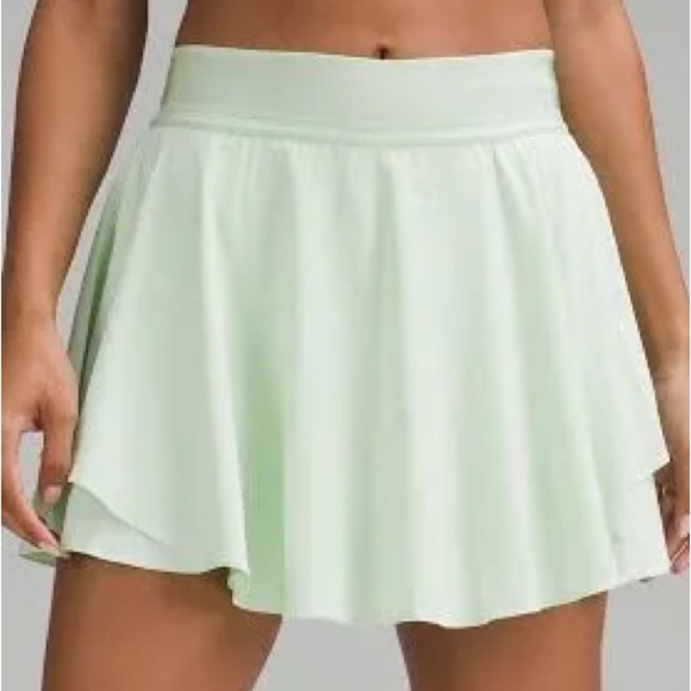 NWOT! Lululemon Court Rival Skirt in Kohlrabi Green, size 12.
